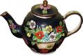 Mini Black Floral Teapot